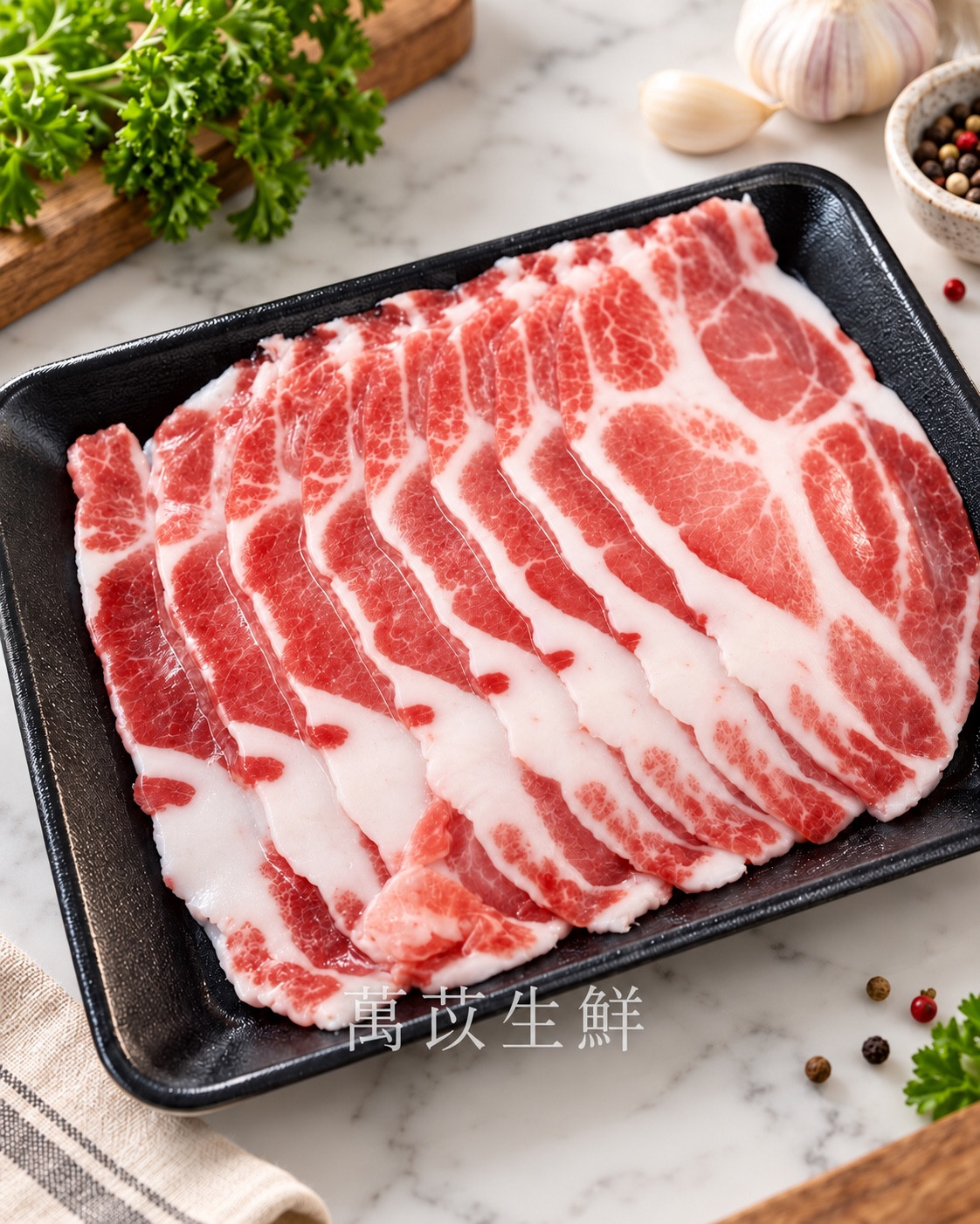 臺灣本土梅花豬肉片實拍